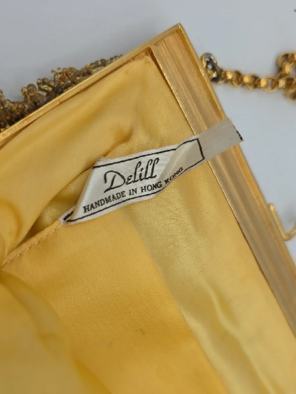 Vintage Delill Beaded And Sequence Handbag With Gold Chain 32